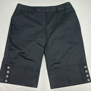 BCX Bermuda Shorts Women Size 9 Flat Front Black